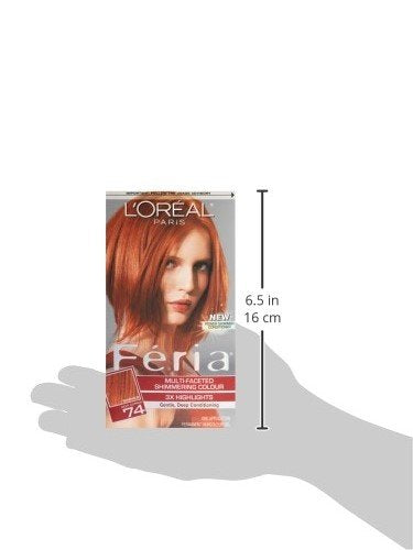 L'Oreal Paris Feria Multi-Faceted Shimmering Color, 74 Copper Shimmer (Deep Copper)