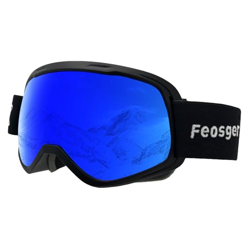 Feosger Kids Ski Goggles REVO Snow/Snowboard Goggles for Boys Girls Youth Anti-Fog UV400 Spherical Lens age 6-14