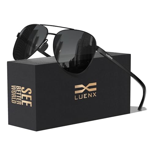 LUENX Aviator Sunglasses for Men Women Polarized - UV400 Protection, Stylish Shades, Driving, Outdoor Activities