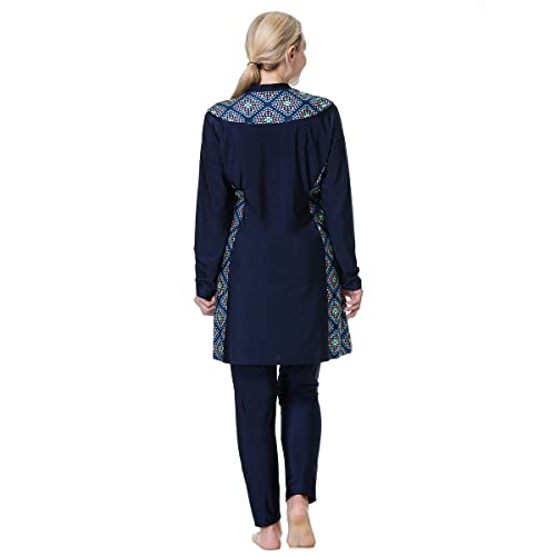 AFAVOM Women's Plus Size Muslim Swimsuits Full Cover Modest Islamic Burkini Swimwear Tops Pants Hijab Bathing Suit 3XL-8XL