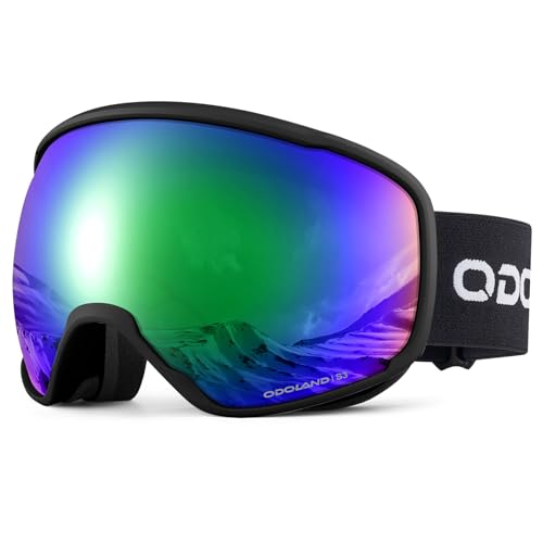 Odoland Snow Ski Goggles S2 Double Lens Anti-Fog OTG Windproof UV400 Eyewear for Men, Women and Youth-Skiing Snowboarding