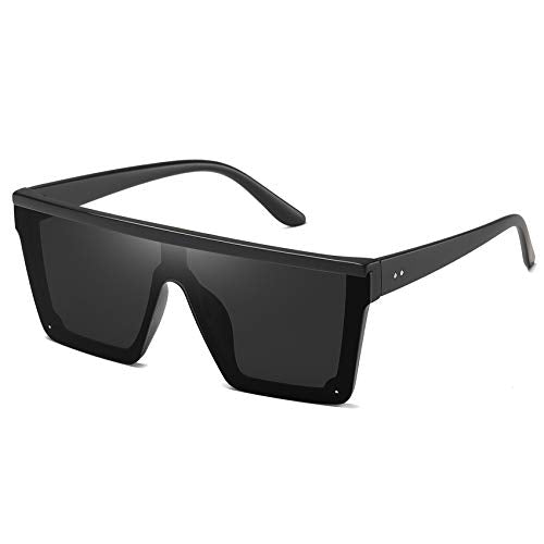 STORYCOAST Square Sunglasses for Women Men Fashion Big Frame Flat Top Sun Glasses Mirror Lens