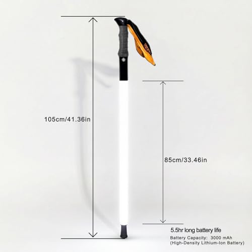 Walking Stick with LED Light for Night Climb, Recharged Glowing Travel Trekking Pole IP67 Waterproof Hiking Poles, Portabl...