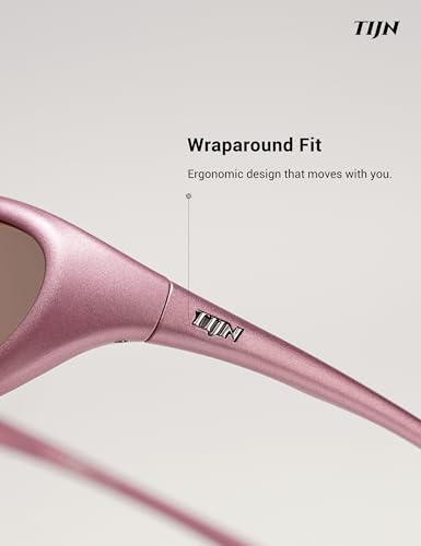 TIJN Sports Sunglasses for Men Women UV400 Wraparound Cycling Running Golf Motorcycle Glasses, Large Outdoor Shades, Vanta