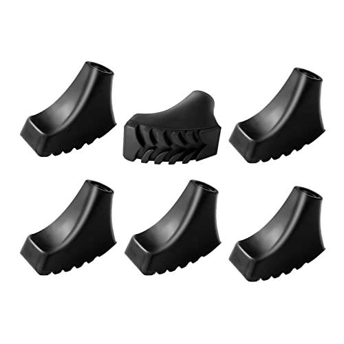 6 Pack Hiking Walking Sticks Rubber Tips, Replacement Tips Protectors for Trekking Poles, Fits Most Standard Hiking, Trekk...
