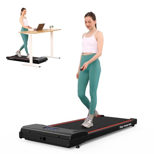 Hartwares Walking Pad Under Desk Treadmill with Incline 4 Level-9%, 2.5HP Quiet Treadmills for Home Office Small, Portable...