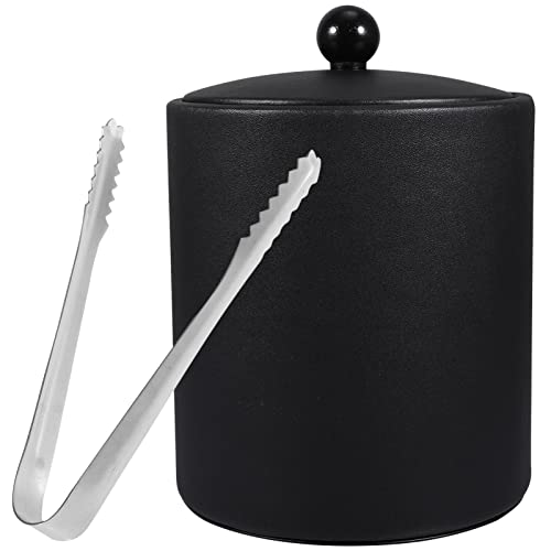 Ice Bucket with Lid, Tongs and Strainer, Stainless Steel Insulated Ice Bucket for Cocktail Bar, Ideal for Cocktail Bar, Pa...