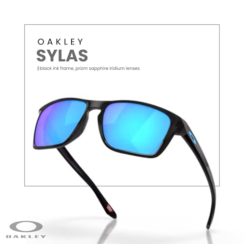Oakley Sylas OO9448 Rectangle Sunglasses for Men+ Bundle Accessory Leash Kit, Microfiber Pouch