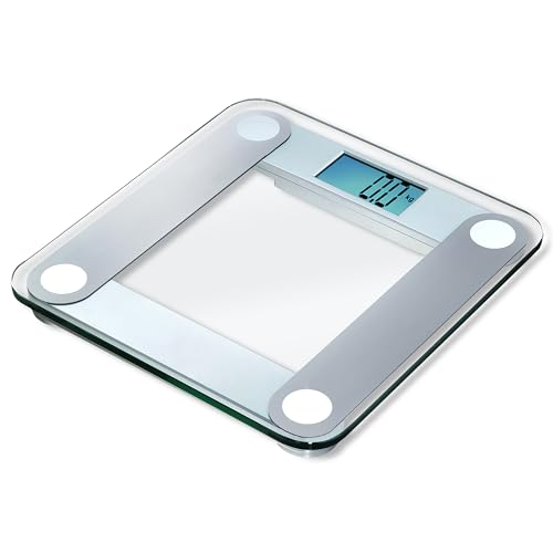 Eat Smart Digital Bathroom Scale with Extra Large Easy to Read Lighted Display, Weight Tracking, Includes Body Tape, Grey ...
