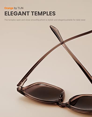 TIJN Polarized Sunglasses for Womens and Mens,Classic Square Frames Shades for UV Protection, Stylish and Trendy Sunnies