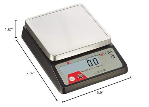 Taylor Compact Digital Portion Control Scale, Food Scale for Precise Weight Measuring and Portion Control, Tare and Hold F...