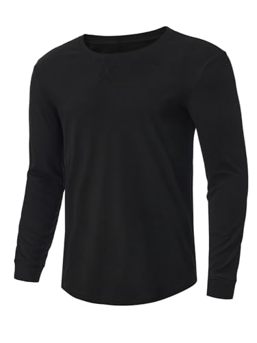 X-thud Men Long Sleeve Crew Neck Shirts Casual Pullover Underwear Tops Slim Fit Thermal Undershirt Base Layer
