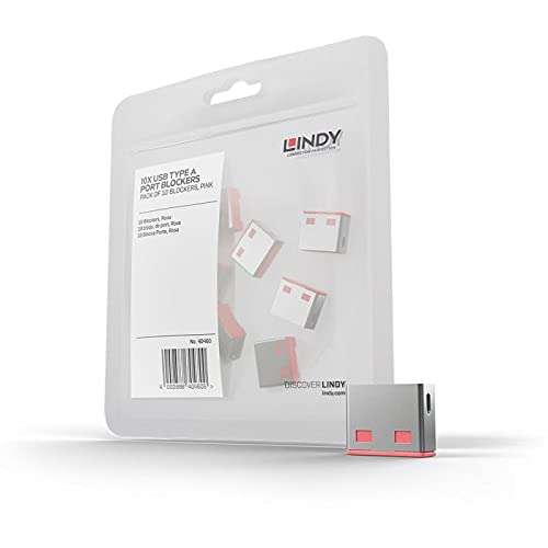 Lindy Usb Port Blocker - Pack Of 10, Pink 40460