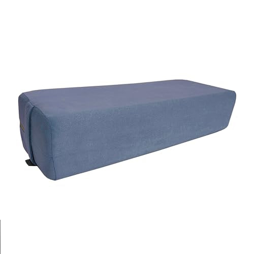 NGT new guide steps Yoga Bolster Pillow for Meditation and Support - Rectangular Yoga Cushion Foam Wedges Washable Suede P...