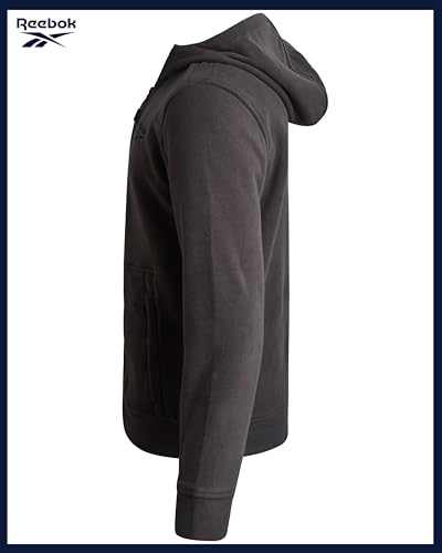 Reebok Mens Fleece Jacket - Lightweight Polar Fleece Zip Up Winter Jackets for Men - Gym Workout Running Outdoor Mens Jacket