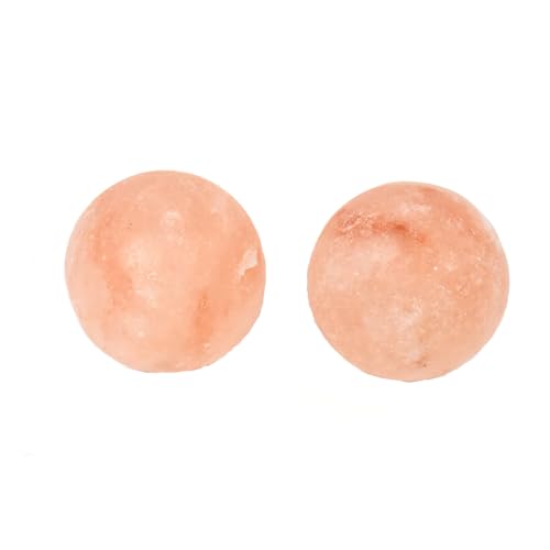 QYLHH 2 Pcs Ball Himalayan Salt Massage Stones Hot Massage Cold Massage Stones Set Warm Rocks Kit for Facial SPA1.97IN