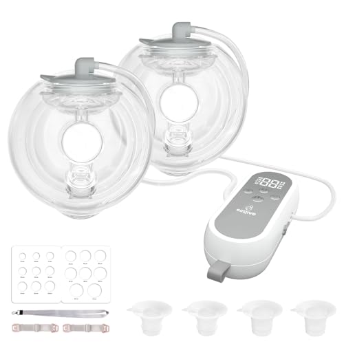 Saglve Wearable Breast Pump ABP-1308 | SPA-Level Comfort 3 Modes & 9 Levels Wearable Breastfeeding Pump, Low-Noise Electri...