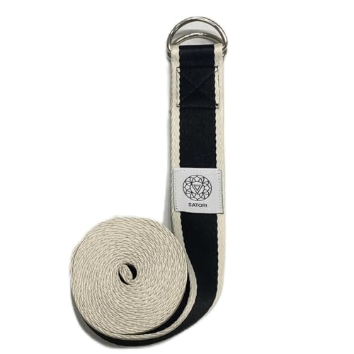 Satori Concept Yoga Strap for Stretching, Exercise, Flexibility Training, Durable Cotton with Double D-Ring, Improves Flex...