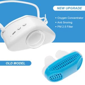 4 in 1 Anti snoring Devices,Drug-Free Snoring Relief Device – Gentle Moisturizing Mist Helps Reduce Dry Throat & Nighttime Snoring,Adjustable Wind Force Anti snoring Devices (Black)