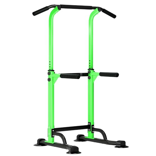SogesPower Power Tower Dip Station Pull Up Bar for Home Gym Adjustable Height Strength Training Workout Equipment,Pull Up ...