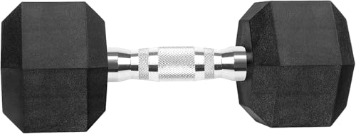Hex Dumbbells Rubber Coated Cast Iron Hex Black Dumbbell Free Weights for Exercises