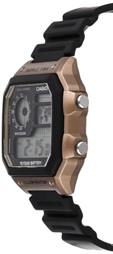 Casio AE1200WH Series | Men’s Digital Watch | 100M WR | Multi Alarms | 100 SEC Stopwatch | Countdown Timer | World Map for...