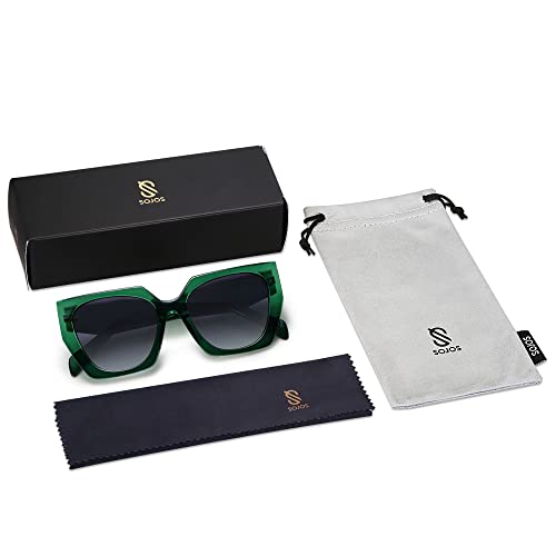 SOJOS Large Oversized Polarized Sunglasses for Women, Big Designer Womens Trendy Square Shades SJ2205