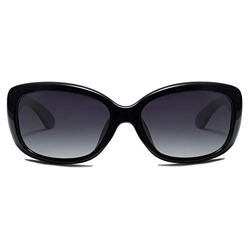 SOJOS Vintage Square Sunglasses for Women Polarized UV Protection Havana Frame SJ2111