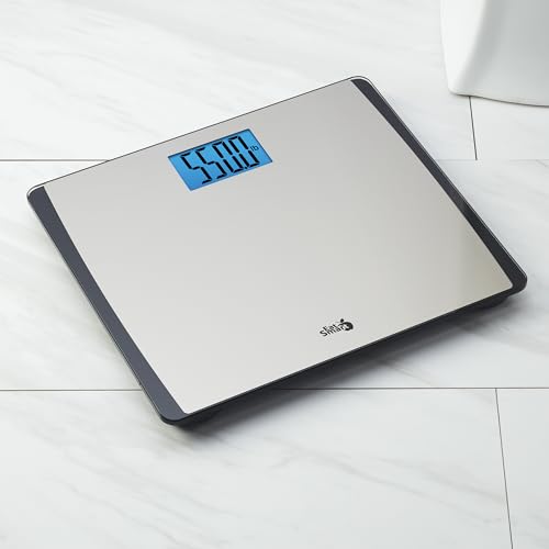 Eat Smart Precision 550 Pound Extra-High Capacity Digital Bathroom Scale, Extra-Wide Platform, Stainless Steel Body Weight...