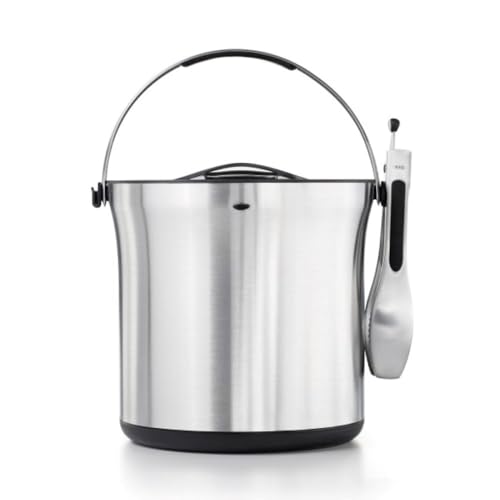OXO 3107300 Steel Ice Bucket and Tongs Set