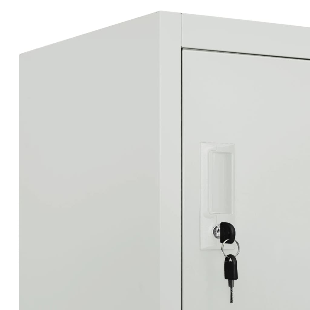 RMIHSJG Grey Steel Large Locker Cabinet with Six Lockable Compartments for Secure Storage in Office, School, or Gym - Durable Industrial Style Organizer