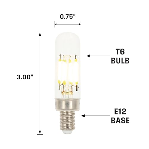 Westinghouse Lighting 5168100 4.5 Watt (40 Watt Equivalent) T6 Dimmable Clear Filament Led Light Bulb  Candelabra Base