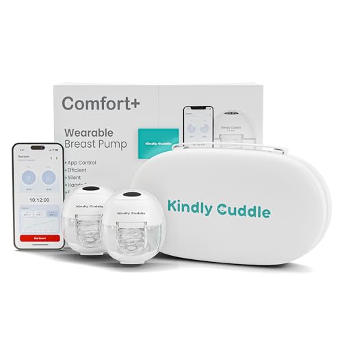 2 Pack Kindly Cuddle Comfort+ Hands Free Breast Pump with App Control, Personalized 4 Modes & 15 Levels | Double Wearable ...