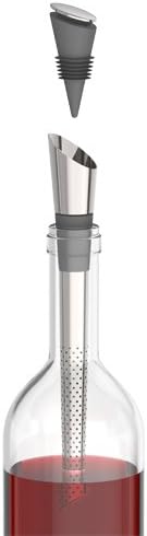 Host Wine Filter Pour Spout with Stopper, Stainless Steel Wine Purifier to Remove Histamines, Sulfite and Soften Tannins, Includes Stopper with Silicone Seal, Set of 1