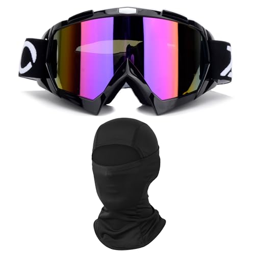 ZJNUO ATV Goggles with Balaclava face Mask for Men Women and Youth, Dirt Bike Motorcycle Motocross Riding Ski Goggles