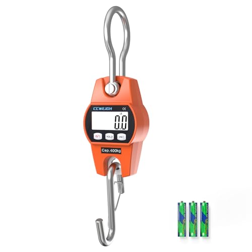 Hanging Scale Handheld 880lb/400kg Crane Scale Luggage Scale,with ABS Plastic case & Big LCD Display, Portable Digital Min...