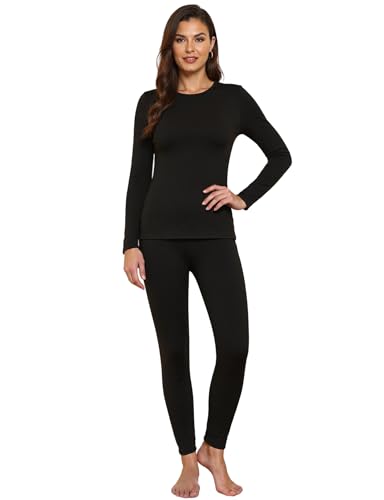 YOGINGO Womens Thermal Fleece Lined Underwear Set Long Johns Base Layer Warm Long Sleeve Shirt & Leggings for Cold Weather
