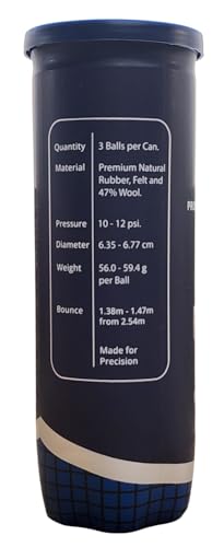 Pro Padel Balls - Professional Tournament Quality Balls, 4 Tubes (12 Balls), 47% Wool, Pressurized for Extreme Durability,...