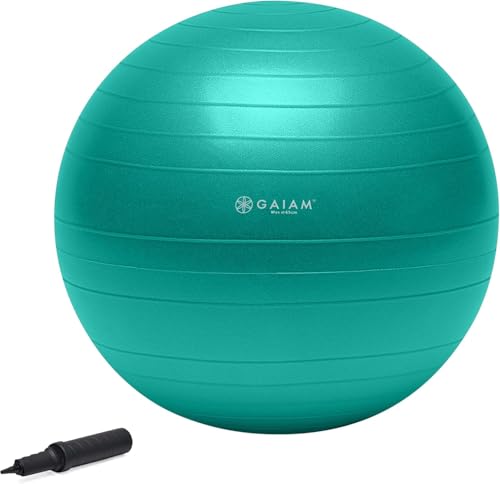 Gaiam Exercise Ball, Total Body Anti-Burst Balance Ball with Textured Grip, For Core Strength, Pregnancy Exercises, Yoga &...