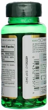 Nature's Bounty Vitamin D-5000 IU Softgels, Maximum Strength 100 ea (Pack of 4)