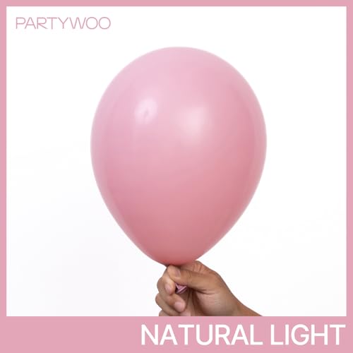 PartyWoo Mauve Balloons 100pcs Different Sizes of 18 12 10 5 Inch Dusty Pink Rose Boho Netural Balloon Arch Kit Garland fo...
