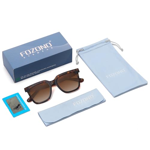 Fozono Large Square Sunglasses Trendy Polarized Sunglasses for Women Men Classic Retro Style UV400 Protection