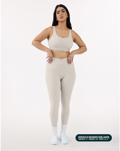 PAVOI ACTIVE Pilates Crossover Leggings for Women | Buttery Soft High Waisted V Cut Cross Waist Workout Yoga Pants | FlexFlow