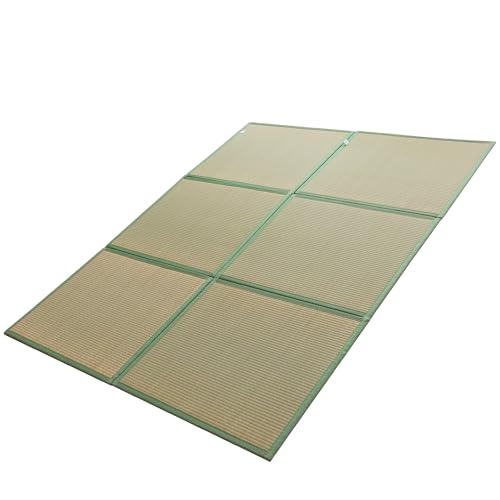 MAXYOYO Japanese Tatami Mat 100% Rush Grass Portable Folding Mat Futon Mattress Firm Traditional Floor Bed 79"x60"x0.47"