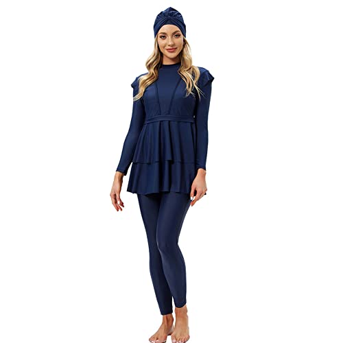 Muslim Swimsuits for Women Modest Islamic Swimwear Burkini Full Cover Hijab Top Pants with Swimming Cap Bathing Suits