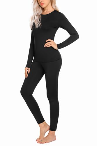 Ekouaer Thermal Underwear for Women Long Johns Sets Base Layer Lightweight 2 Pieces Pajams Set
