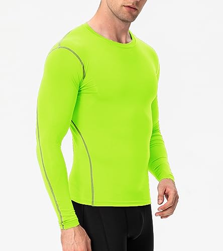 SPVISE Men's Athletic Compression Shirts Long Sleeve Workout T-Shirt Rash Guard Base Layer Top Basketball Undershirt Cool Dry