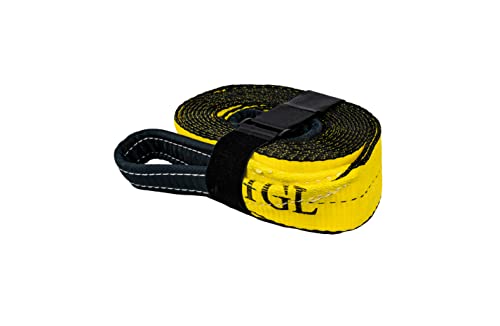 TGL Heavy Duty Tow Strap with Loops, 3" x 20', 30,000 lb Break Strength, Reinforced Loops - Emergency Strap for Truck, UT...