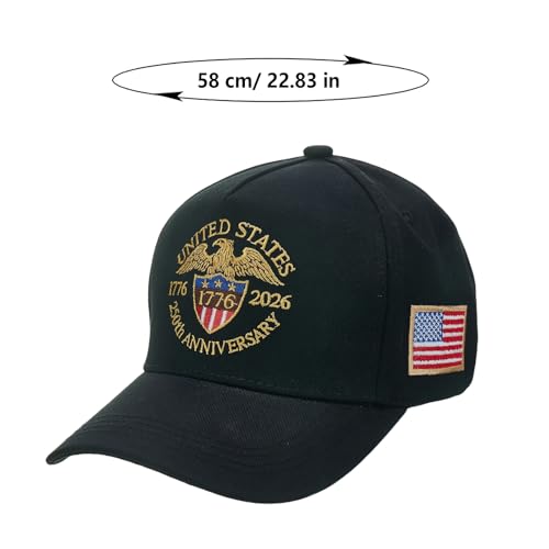 United States 250th Anniversary Baseball Hat,1776-2026 Patriotic Embroidered Adjustable Cap for Men & Women
