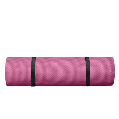 Yoga Mat with Strap 5mm Thick Non Slip Anti-Tear High Density Exercise Mat with Carrying Strap Hot Yoga Mat for Fitness, H...